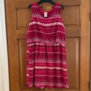 EUC! Women’s size XL, Faded Glory Pink and White Striped Tank Top Midi Dress!